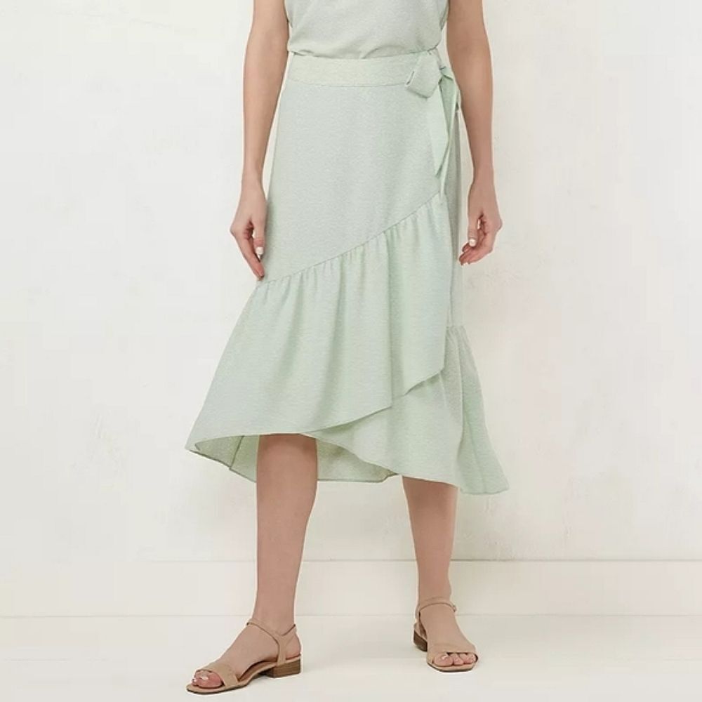 LC Lauren Conrad Midi Wrap Skirt Womens Plus Size 4X Flowy Feminine Fairy Boho